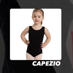 NWT Capezio High-Neck Tank Black Leotard